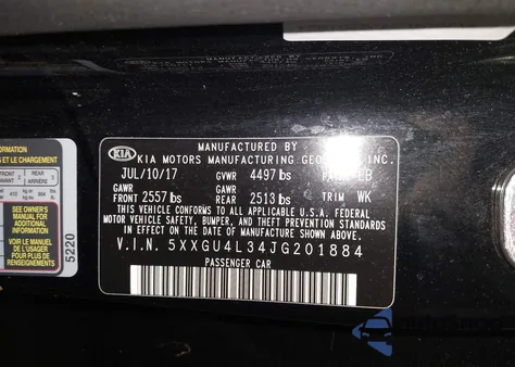 2018 Kia Optima Ex из США, поврежденный, VIN 5XXGU4L34JG201884